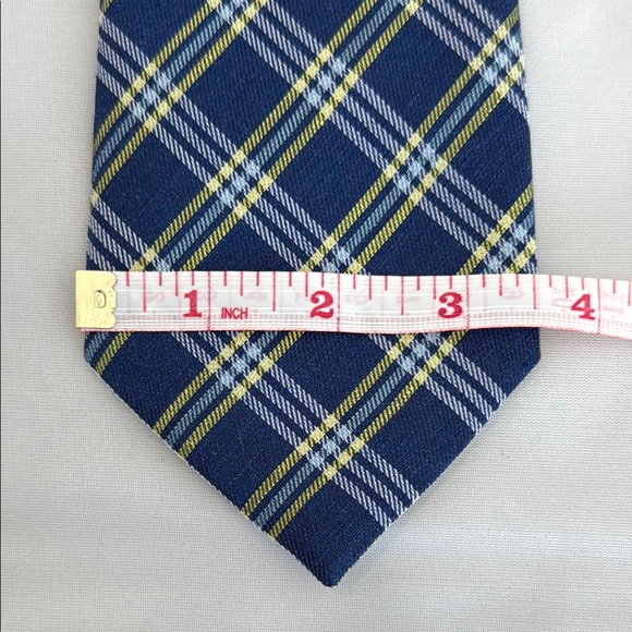 Seaward & Stearn London - Classic Navy Plaid Tie - Picture 7 of 9